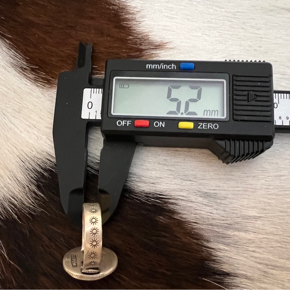 ❤️ #8 Turquoise Navajo Style Hand Stamped Decorative 5mm Band Ring Size 9 Unisex - Picture 11 of 14